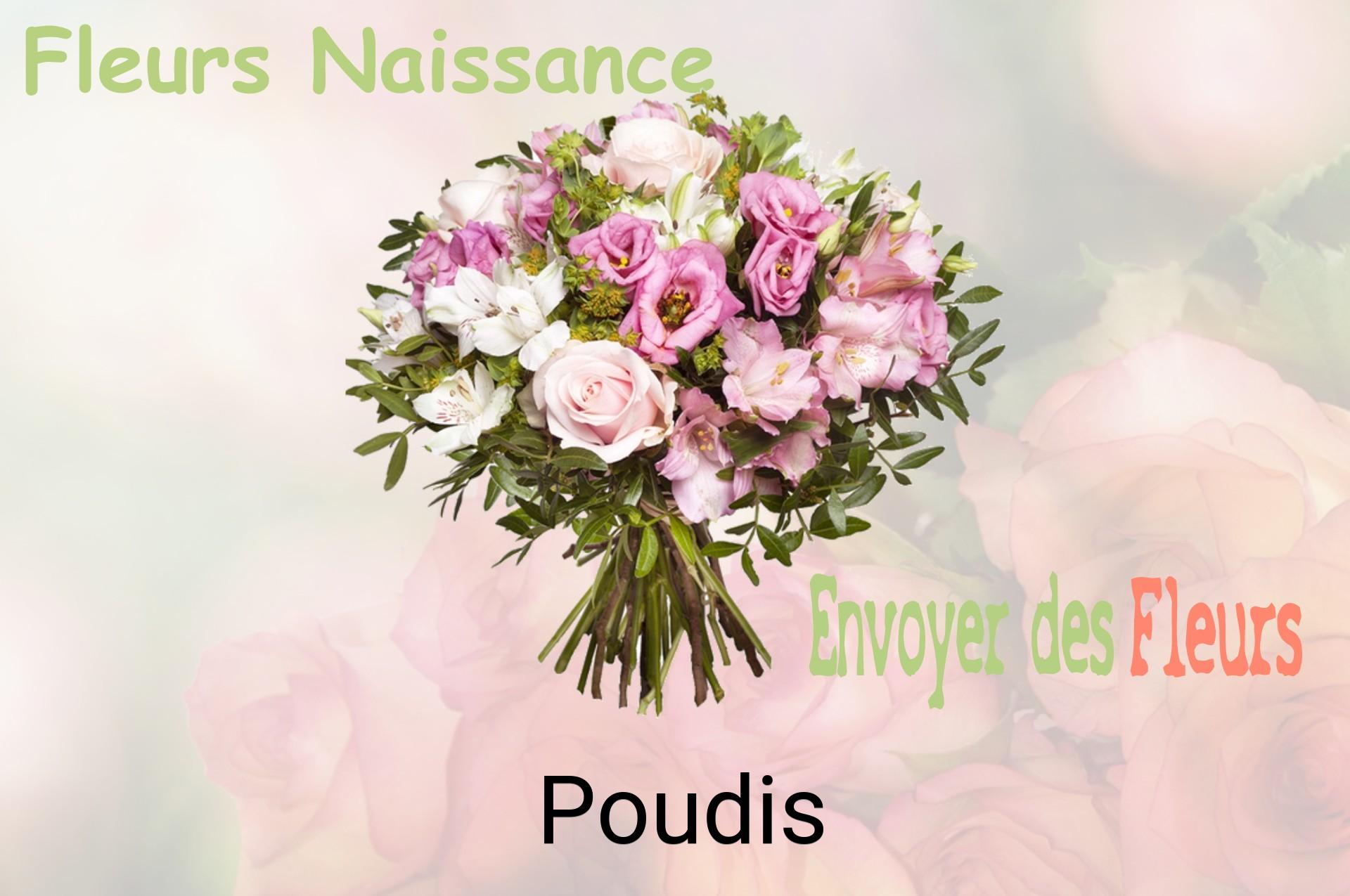 Bouquet de fleurs de naissance livré à Poudis