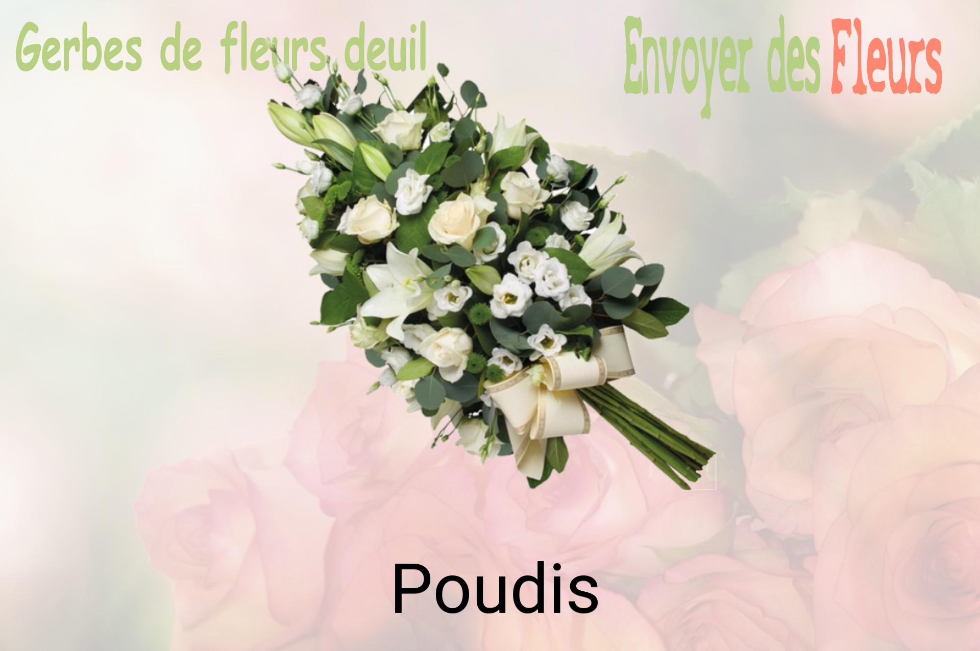 Gerbe de fleurs de deuil livrée à Poudis